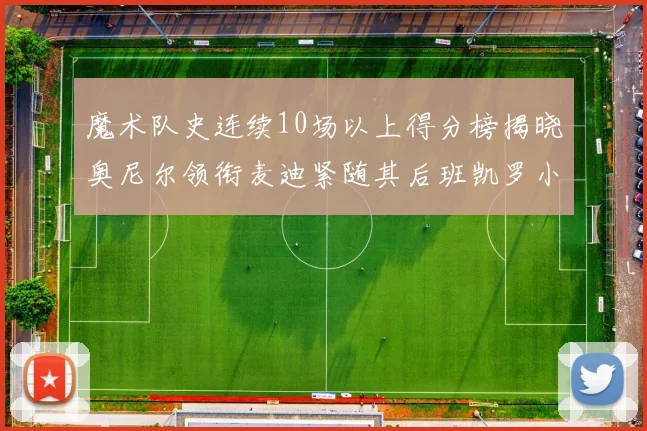 魔术队史连续10场以上得分榜揭晓奥尼尔领衔麦迪紧随其后班凯罗小瓦也在榜上